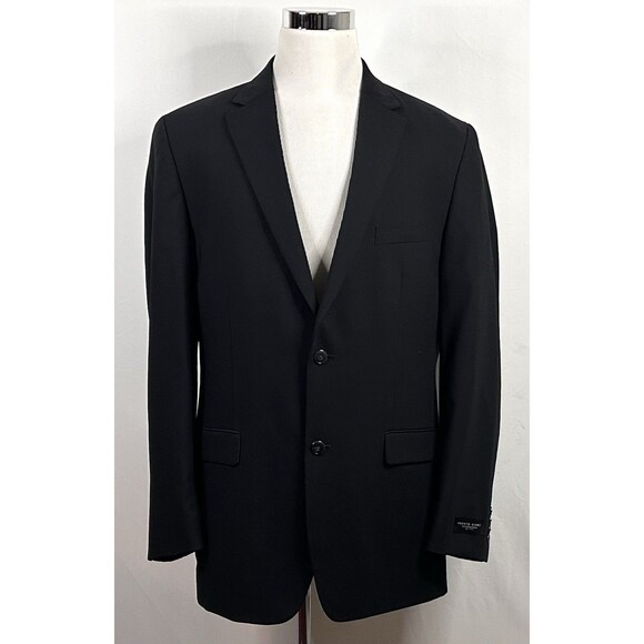 NWT Pronto Uomo 46XL Blazer Wool Blend Black Silver Two Button Double Vented - Picture 2 of 8